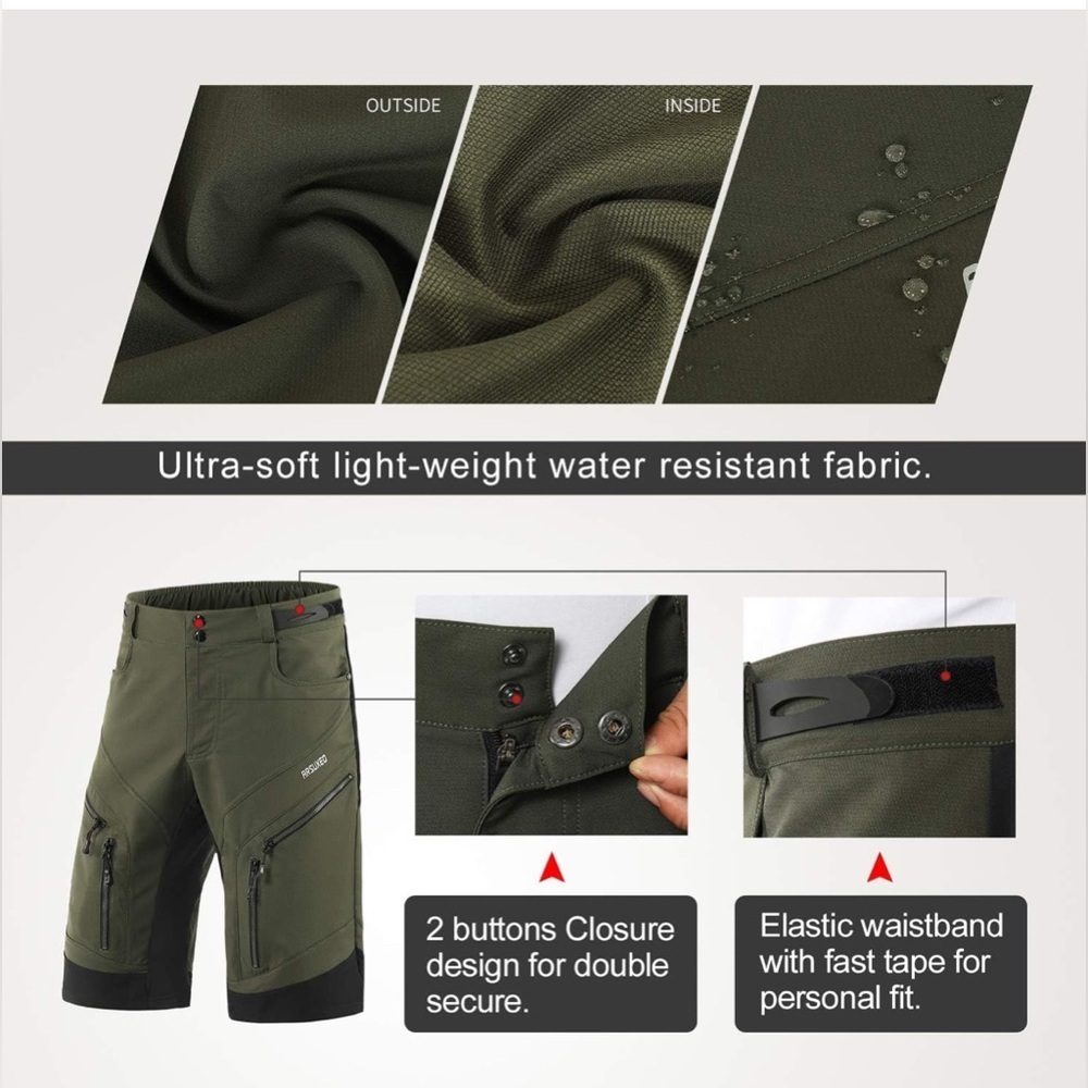 Arsuxeo Men’s Cycling Shorts, Size L - Picture 3 of 8